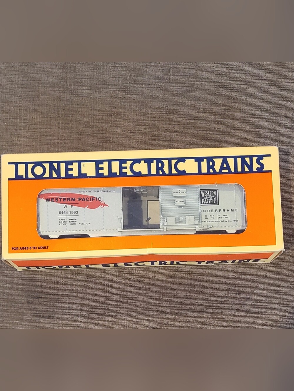 🚂Lionel Electric Train, Western Pacific Boxcar - Silver🚂